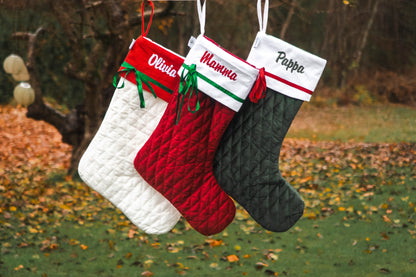 Quiltet julestrømpe med navn